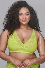 Silhouette Lace Bra - Lime