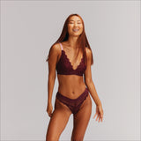 Signature Lace Bralette - Wine