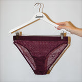 Signature Lace Brief - Wine