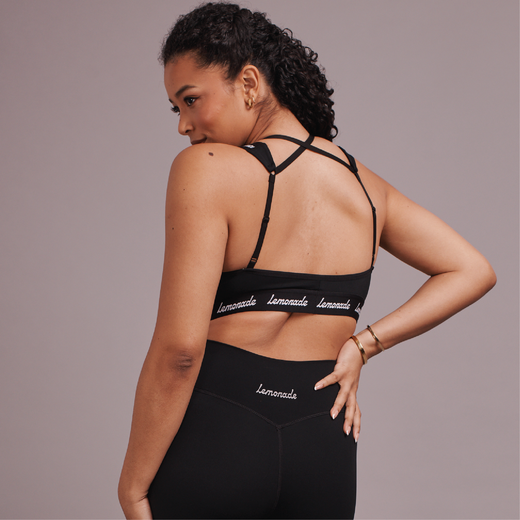 Cross Strap Sports Bra - Black