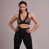 Cross Strap Sports Bra - Leopard