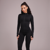 High Neck Zip Top - Black