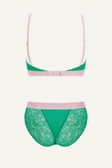 Synergy Lace Bralette & Brief Set - Emerald