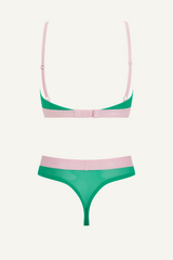 Synergy Lace Bralette & Thong Set - Emerald