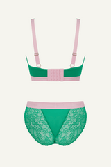 Synergy Lace Fuller Cup Bralette & Brief Set - Emerald