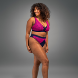 Synergy Lace Brief - Navy & Pink