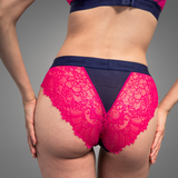 Synergy Lace Brief - Navy & Pink