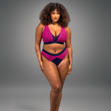 Synergy Lace Fuller Cup Bralette - Pink & Navy