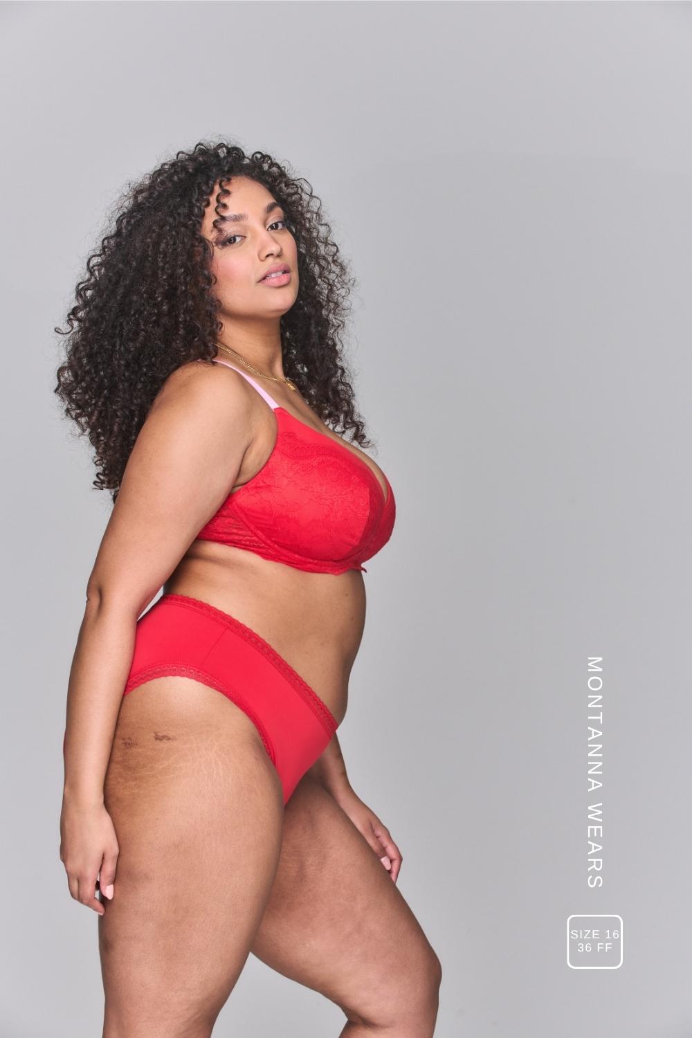 The Flex Bra & V Brazilian Set - Red