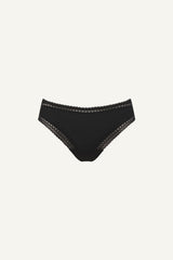 Kanten V-slip met randje - Zwart (Flexibele beugel)
