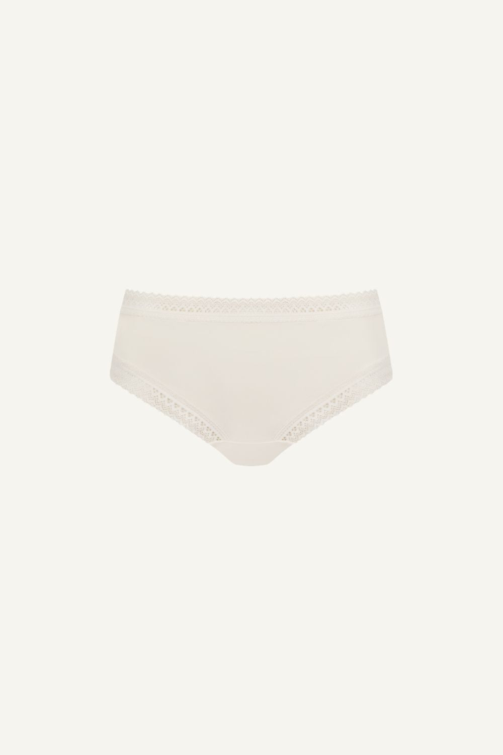 A ghost image of the front of a pair of v brazilians in white 