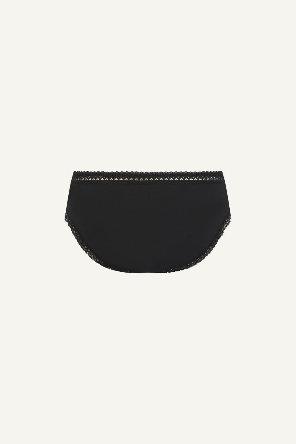 A ghost image of the back of a black pair of briefs called "The Flex" 