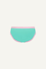 Microstring met kantafwerking - Groenblauw (Met beugel)