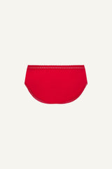 A ghost image of the back of a pair of red briefs