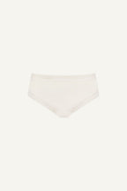 A ghost image of the front of a white pair of briefs called "The Flex Brief - Ivory" 