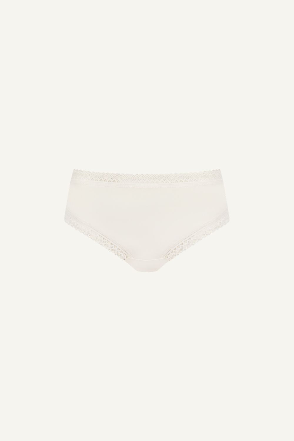 A ghost image of the front of a white pair of briefs called "The Flex Brief - Ivory" 