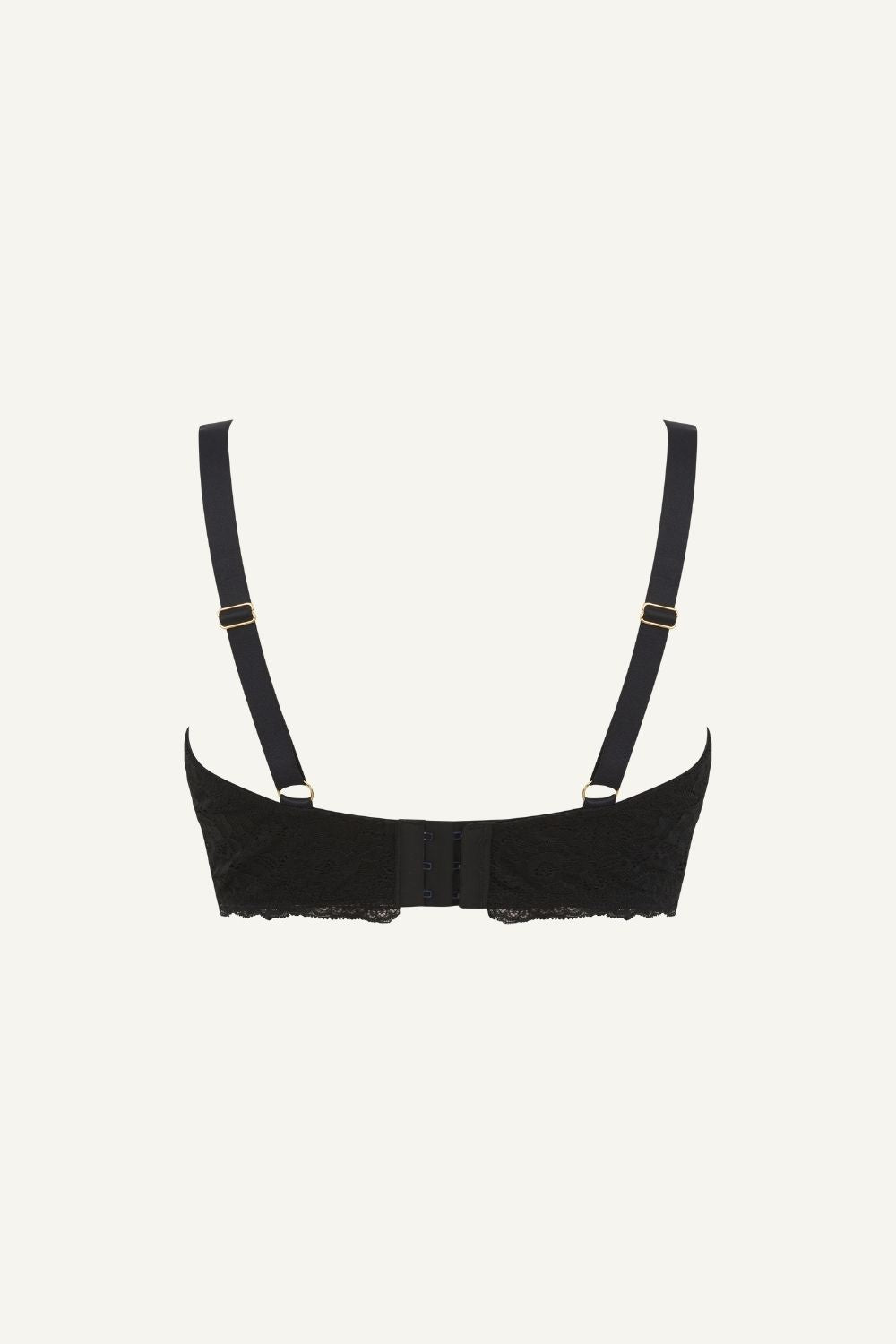 A ghost image of the back of a black fuller cup bra called the flex 
