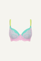 a ghost image of a colourful bra 