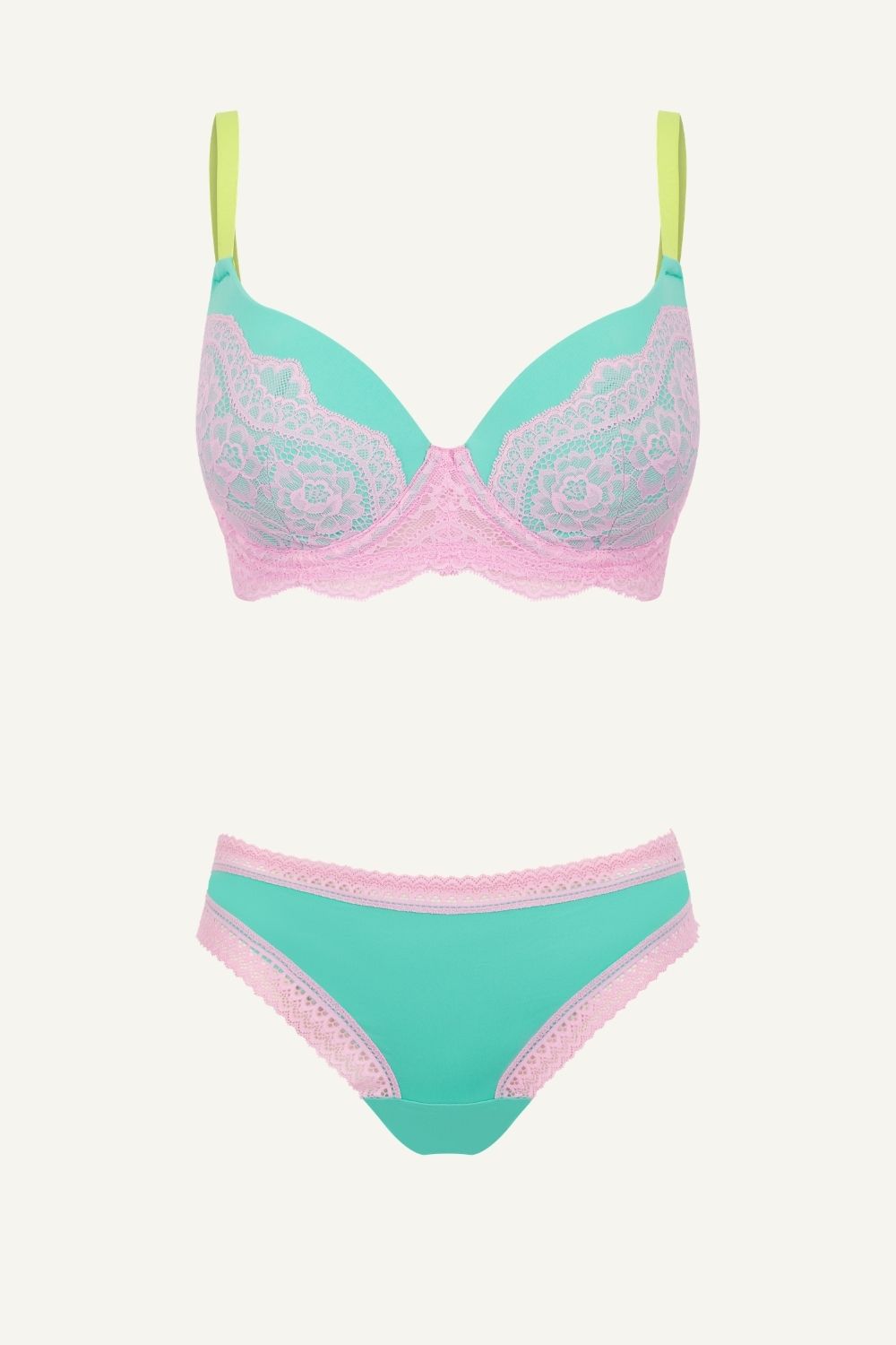 Aqua Plunge Bra And Mid Rise Brazilian Set