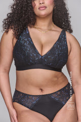 Iridescent Lace Fuller Cup  - Black