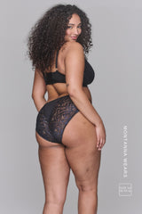 Iridescent Lace Fuller Cup  - Black