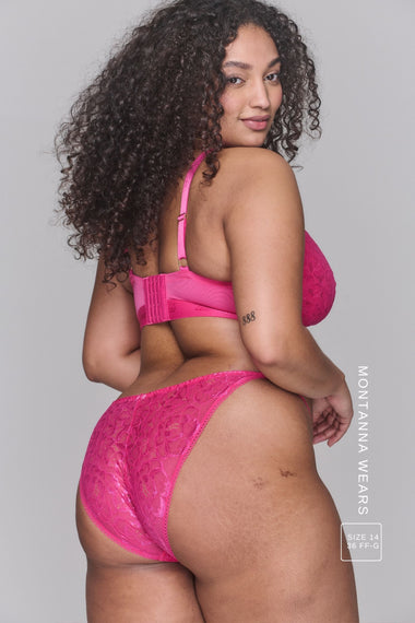 Iridescent Lace Tanga - Pink