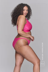 Iriserend Kanten Bh & String Set - Roze