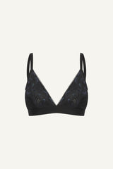 Glitter Lace Bralette - Black