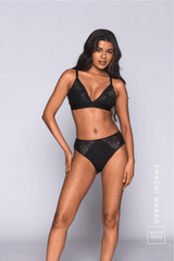 Glitter Lace Brief - Black