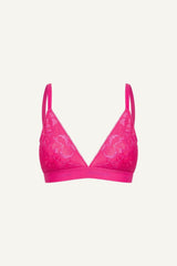 Glitter Lace Bralette - Pink