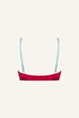 So Soft Mesh Heart Embroidery Bralette - Red
