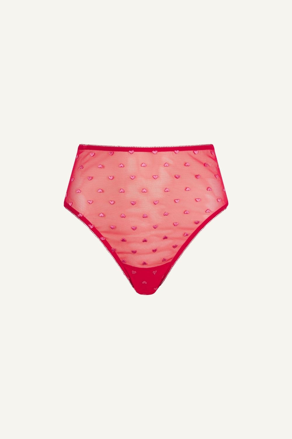 A ghost image of a pair of briefs with heart embroidery 