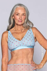 So Soft Mesh Heart Embroidery Fuller Cup & High Waisted Brief Set - Blue