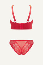Multi-Layer Mesh Bra & High Waisted Brief Set - Orange Duo