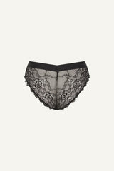 Signature Lace and Mesh V Brazilian - Black
