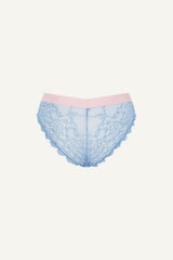 Signature Lace and Mesh V Brazilian - Blue