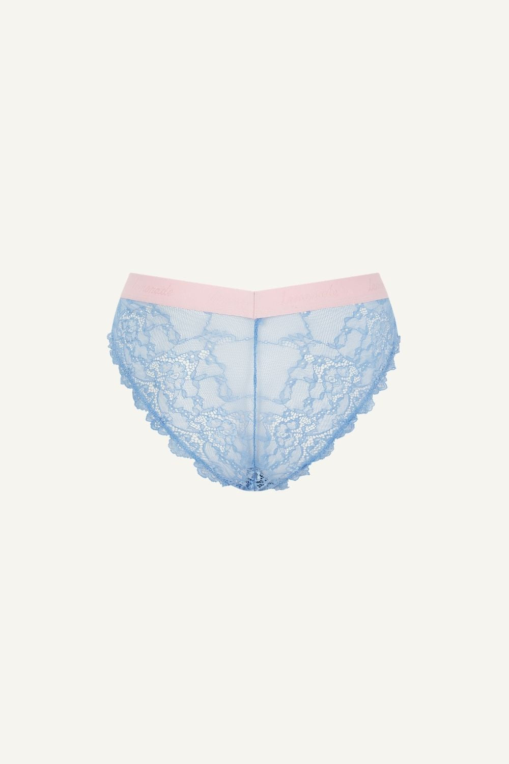 A ghost image of the back of the Signature Lace and Mesh V Brazilian - Blue