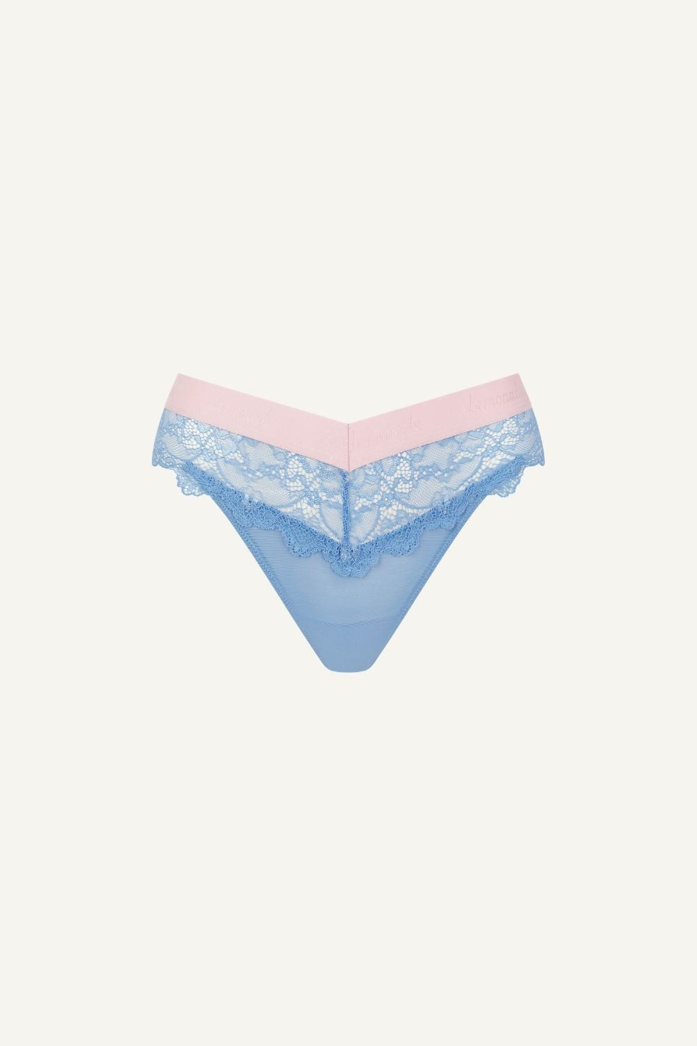 A ghost image of the Signature Lace and Mesh V Brazilian - Blue