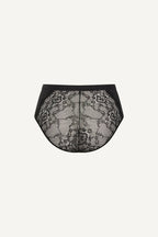 A ghost image of the back of a Black Lace High Waist Brief