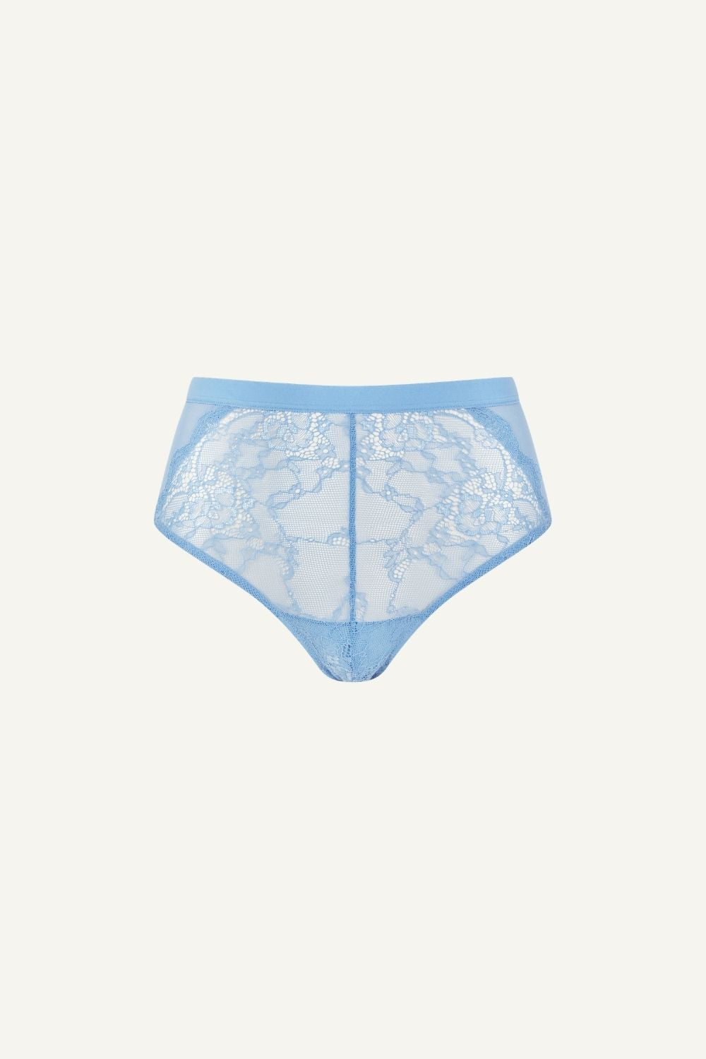 A ghost image of the front of the Signature Lace and Mesh HW brief – Blue