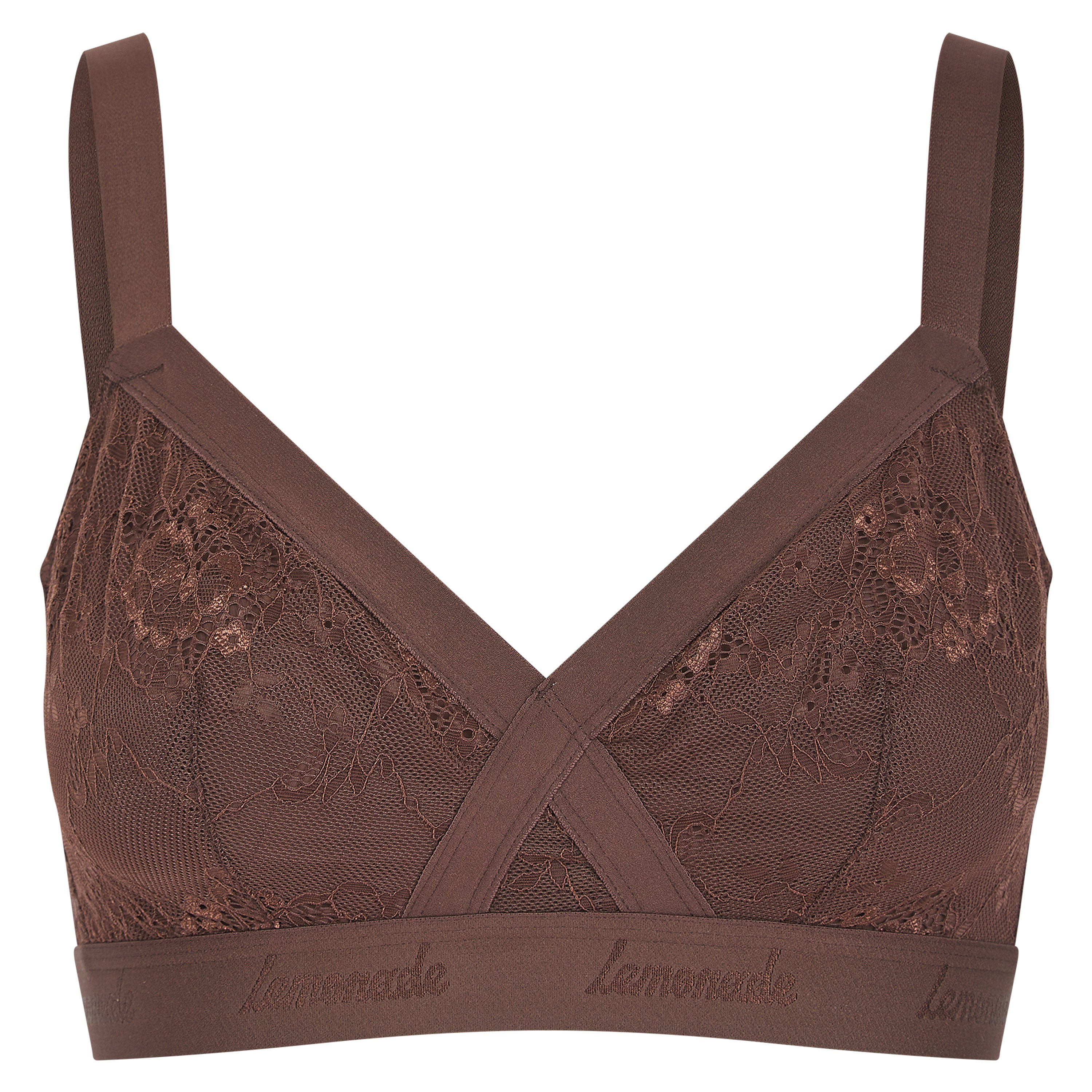 Nude Lace Bralette - Chocolate