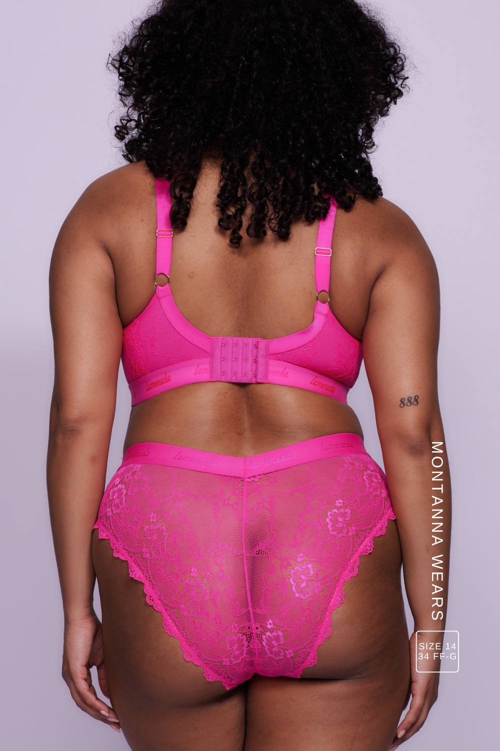 Neon Pink Lace Brazilian