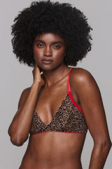 Signature Lace Bralette & High Waist Brief Set - Leopard