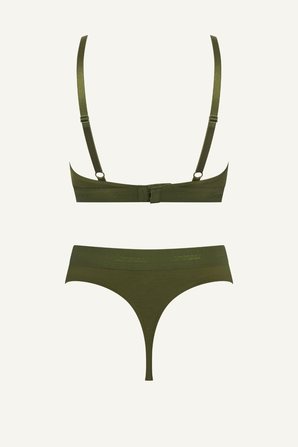 Khaki Modal Bralette & Thong Set