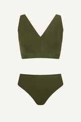 Ensemble soutien-gorge et culotte Everyday Eco à bonnets généreux - Kaki