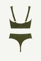 Khaki Modal Bralette & Thong Set
