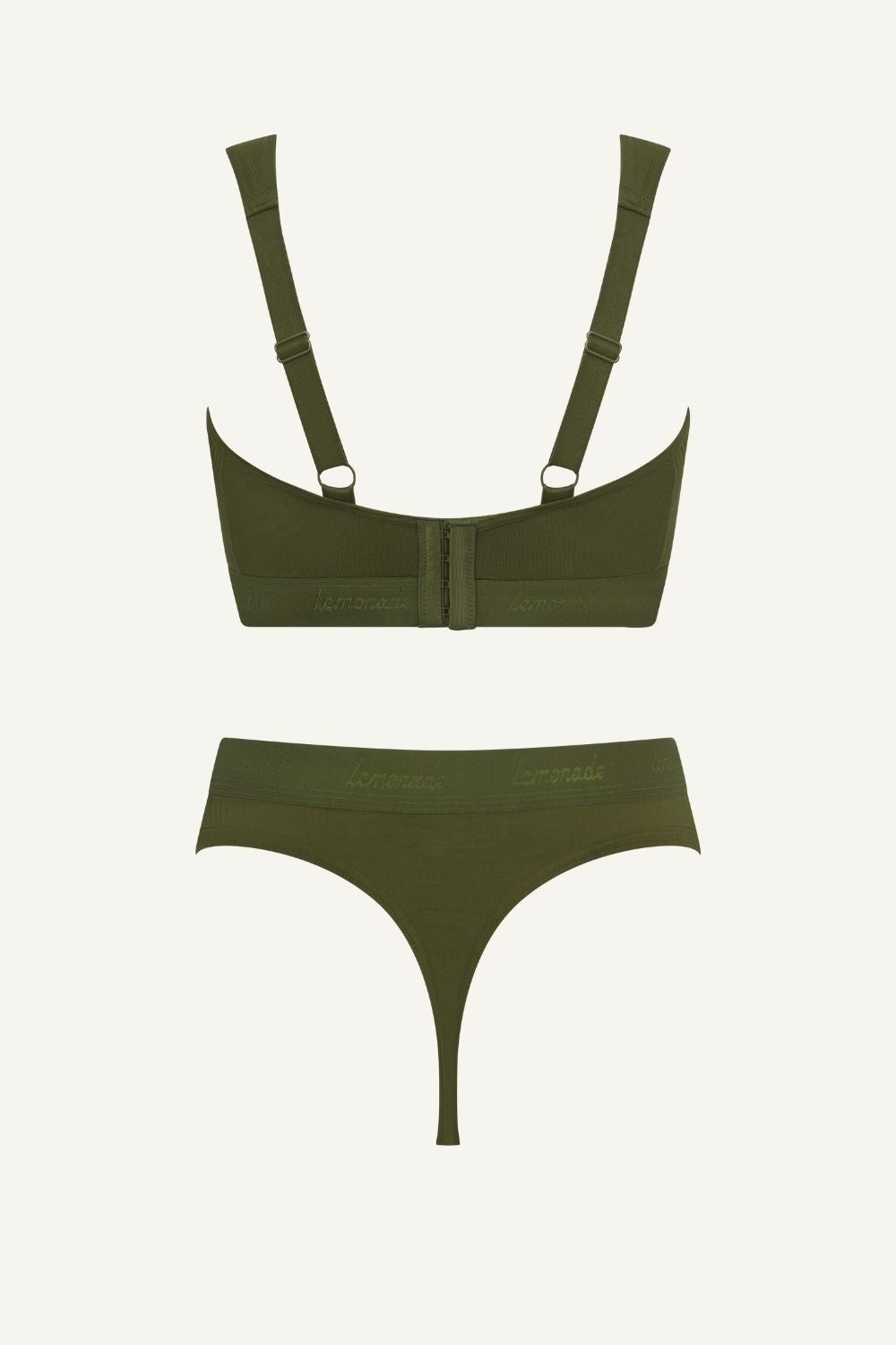 Khaki Modal Bralette & Thong Set