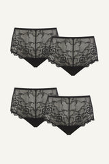 Signature Lace Shorts 4 Pack I Black