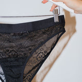 Signature Lace Brief - Black