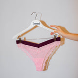 Signature Lace Brazilian - Pink & Burgundy